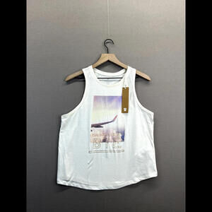 Cotton On Womens White Swing Tank Top Round Neck Sleeveless NWT Size Medium "